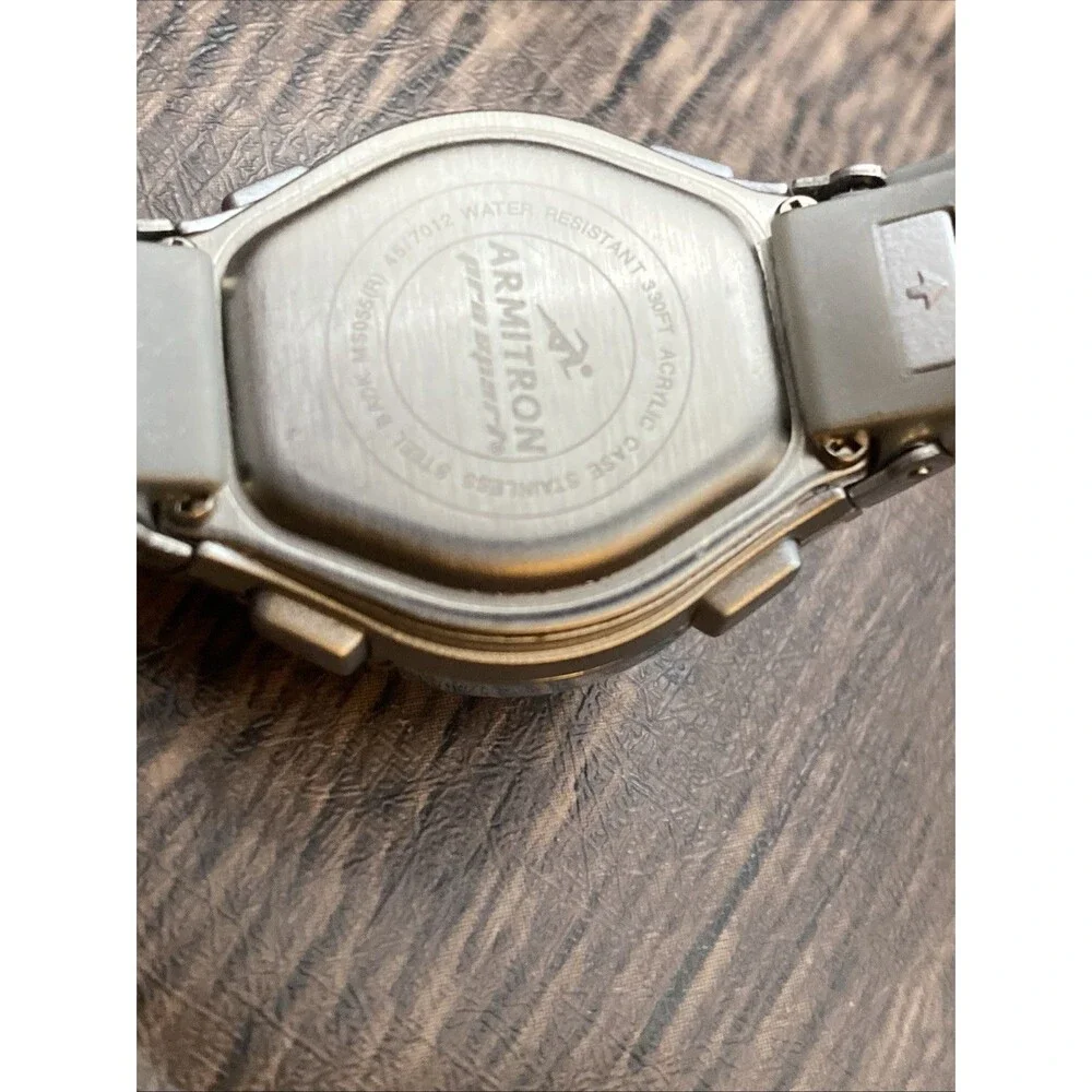 Armitron 45/7012 Sport Women's Digital Chronograph Resin Strap Gray Silver